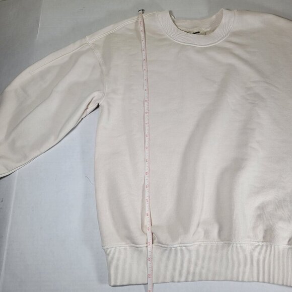 Madewell Womens Cream Crewneck Sweatshirt XXS Cotton Blend Casual Pullover - Picture 7 of 9